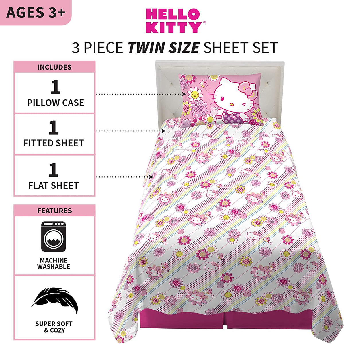 Sanrio Hello Kitty Twin Size Sheet Set
