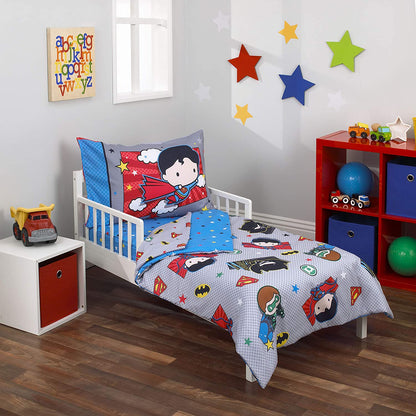 Warner Brothers Justice League 4 Piece Toddler Bedding Set