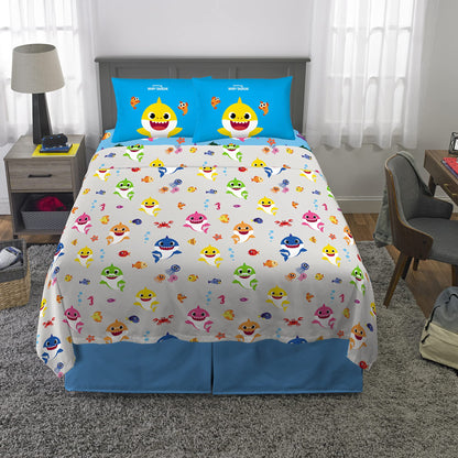 Franco Kids Bedding Baby Shark Full Size Sheet Set