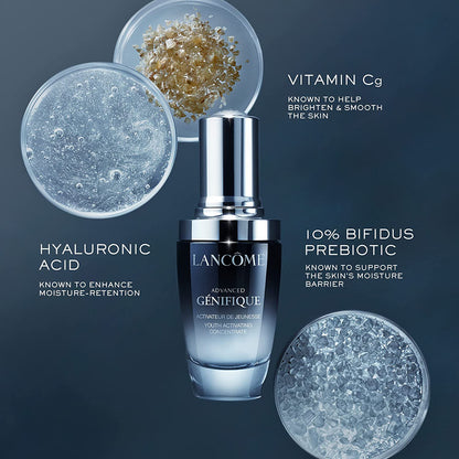 Lancôme Advanced Génifique Face Serum 1.69 FL. OZ. - For Fine Lines & Boosts Radiance - With Bifidus Prebiotic, Hyaluronic Acid & Vitamin Cg