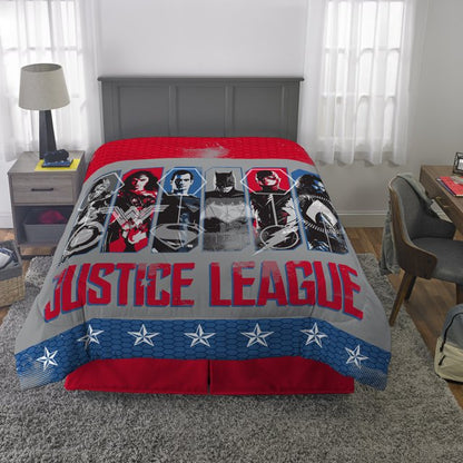 DC Comics Justice League 2 Piece Twin/Full Comforter and Sham Set