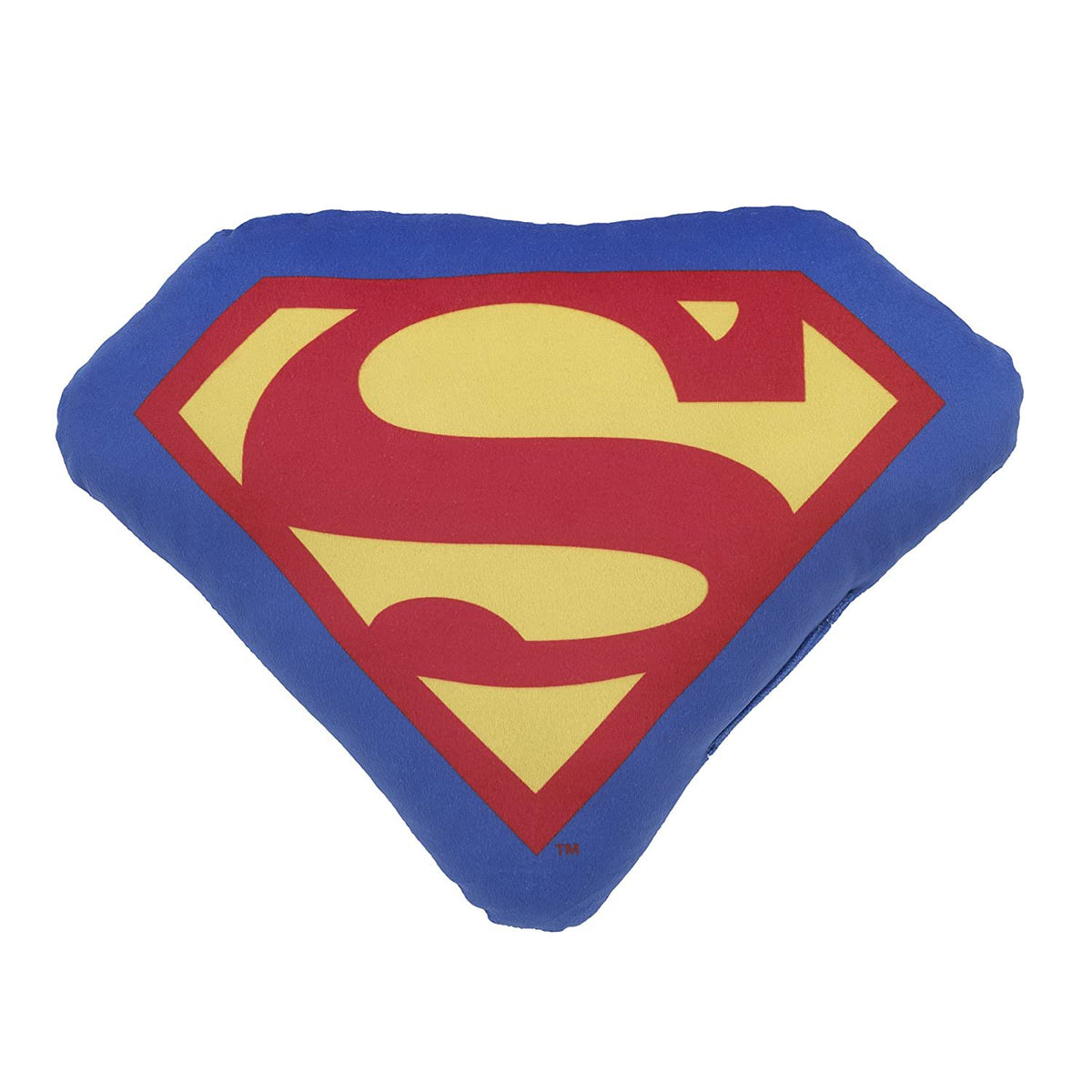 Superman Blue, Red, and Yellow Icon Plush Decorative Toddler Pillow - 9.25" X 12.75"