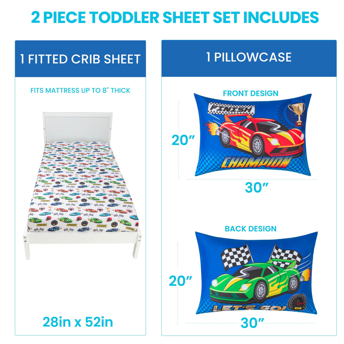 Todays Kids 2-Piece Unicorn Bedding Toddler Sheet Set - Breathable 100% Soft Brushed Microfiber Polyester, Standard Size Crib Sheet Set - Gentle on Delicate Skin - Fitted Toddler Sheets & Pillowcase