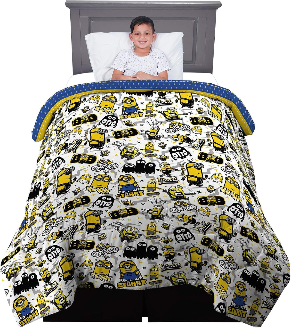 Minions The Rise Of Gru Reversible Comforter, Twin/Full,