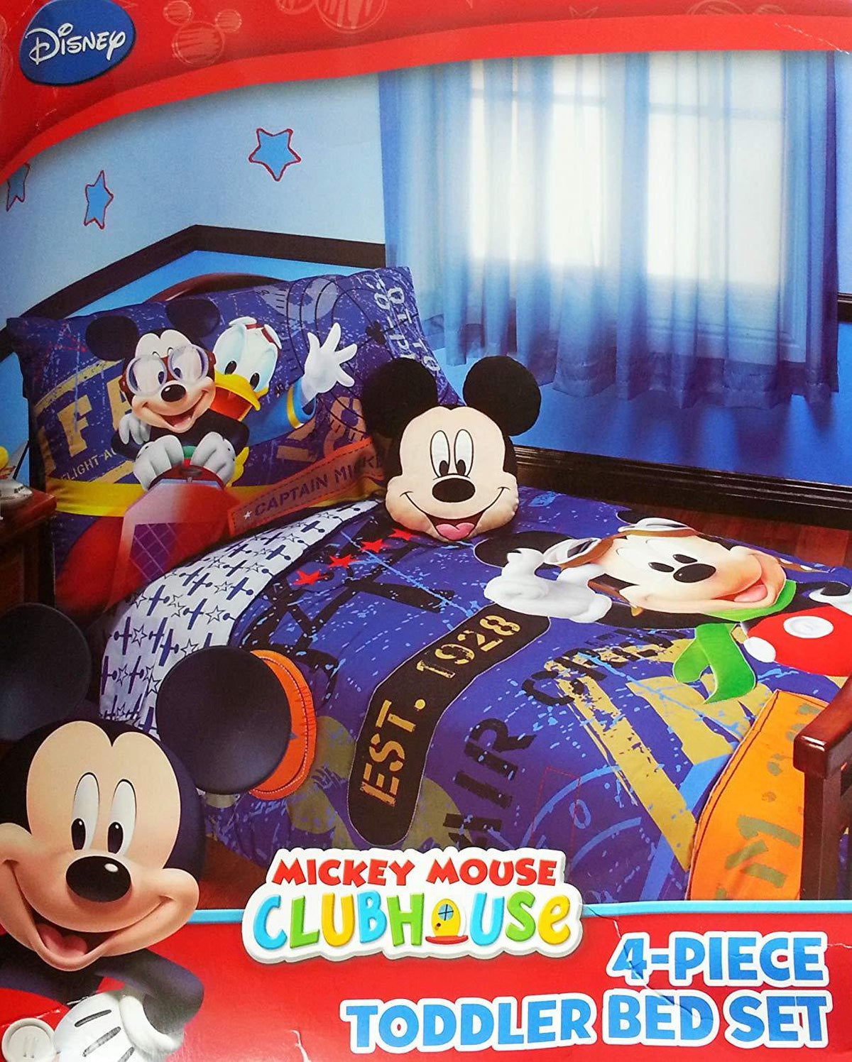 Mickey Mouse 4 Piece Toddler Bedding Set