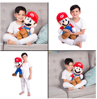 Super Mario Bros. The Real Thing 22-Inch Plush Pillow, Mario Plushie Toy | Decorative Pillows for Bed, Kids Room Essentials, Home Decor Accessories | Video Game Gifts And Collectibles