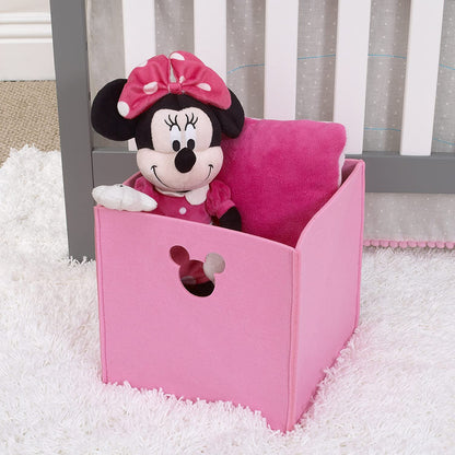 Disney Felt Die Cut Minnie Mouse Storage Bin, Pink - 10" x 10"