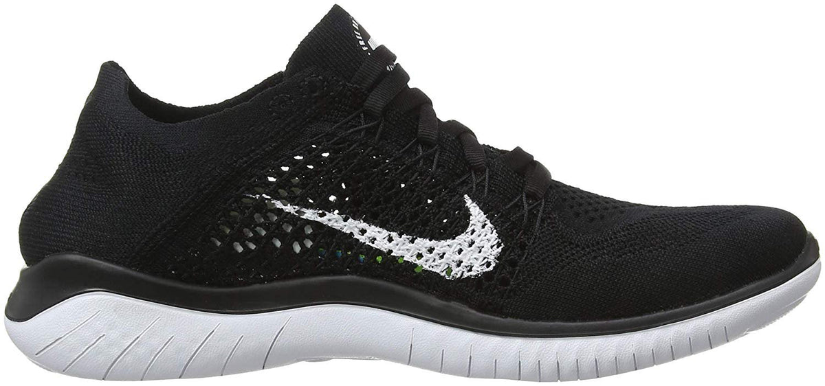Nike Womens Free RN Flyknit 2018 Running Shoes (7 B(M) US) Black/White