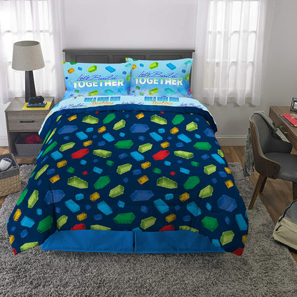 LEGO Movie 2 Kids Bedding Soft Microfiber Comforter and Sheet Set, Full Size 5 Piece Set