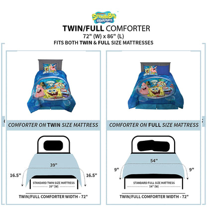 SpongeBob SquarePants 2 Piece Twin/Full Comforter & Sham Set