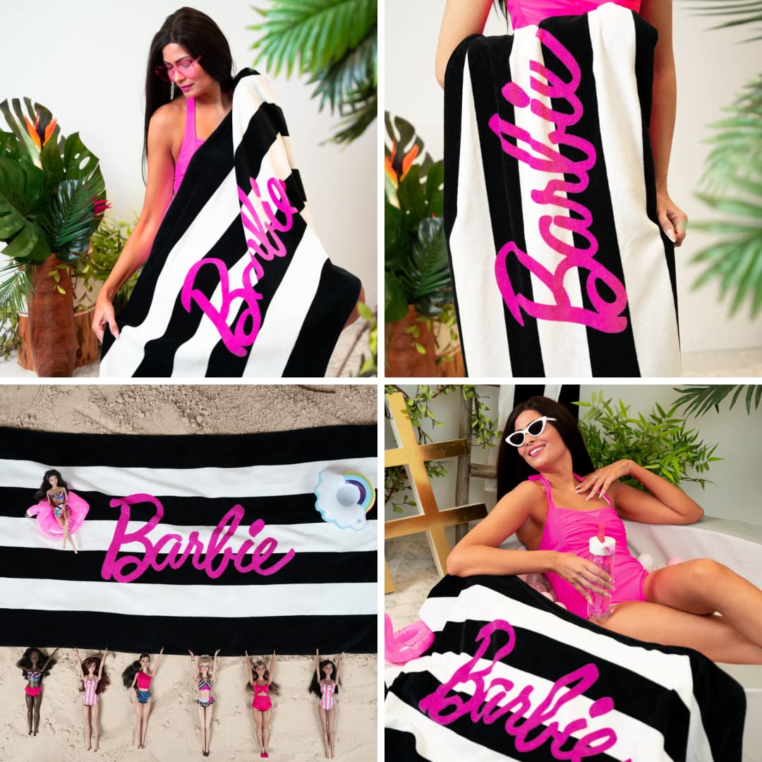 Franco Barbie Soft Cotton Bath/Pool/Beach Towel, 60 in x 30 in