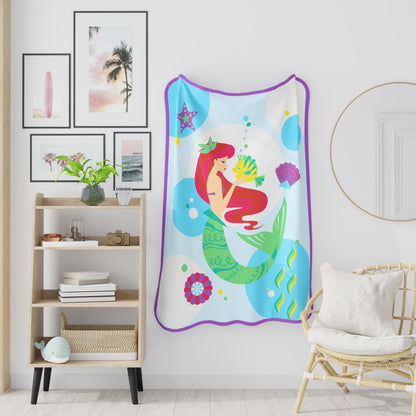 Franco The Little Mermaid Ariel Micro Raschel Throw, 46 in x 60 in