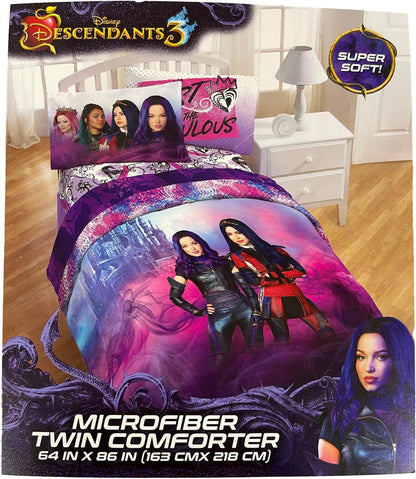 Disney Descendants 3 Twin Reversible Comforter - Wickedly Fabulous Featuring: Evie & Mal