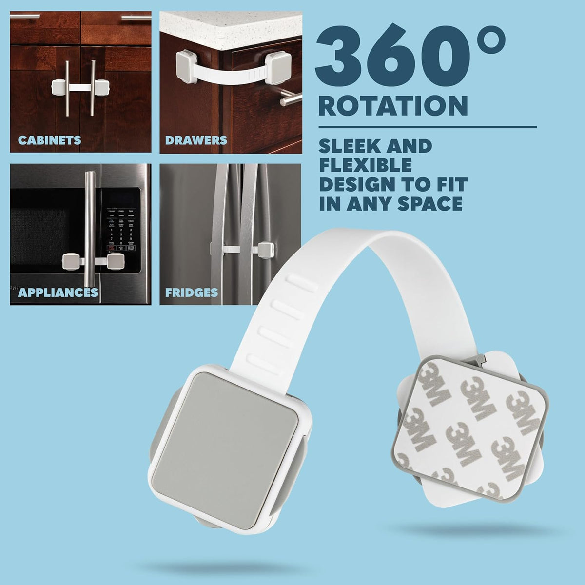 Todays Kids Child Safety Locks 4-Pack, Child Locks for Cabinets and Drawers