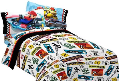 Nintendo Super Mario Road Rumble 4 Piece Full Size Sheet Set