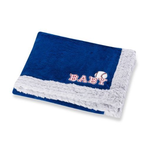 Sport Appliqued Cuddle Plush Baby Blanket