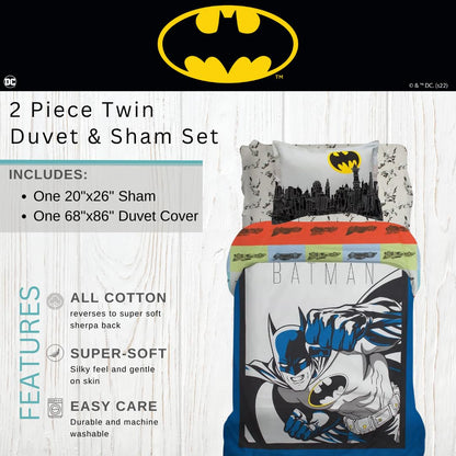 Franco Premium Organic Cotton Batman Twin Duvet Cover with Sham