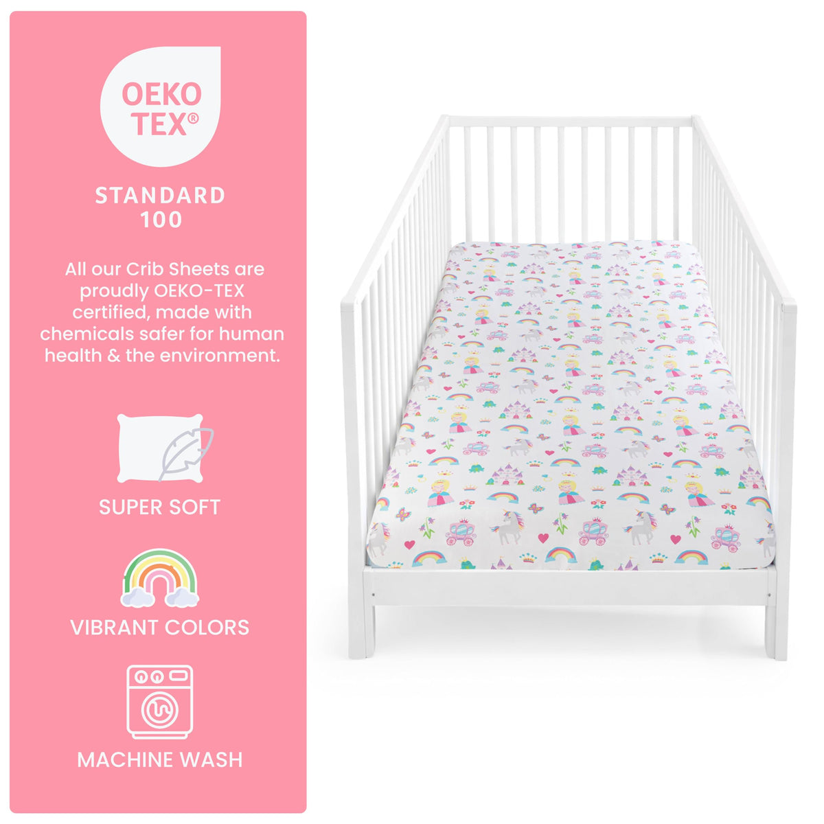 Today's Kids 1-Pack Monster Truck Fitted Baby Crib Sheet Boy - Soft & Breathable Printed Nursery Toddler Bed Sheets for Boys, Elastic Edge with Deep Pockets, Machine Washable, Fits 28" x 52" Mattress