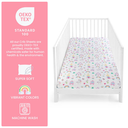 Today's Kids 1-Pack Monster Truck Fitted Baby Crib Sheet Boy - Soft & Breathable Printed Nursery Toddler Bed Sheets for Boys, Elastic Edge with Deep Pockets, Machine Washable, Fits 28" x 52" Mattress