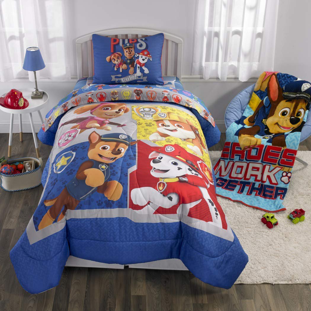 1 Piece Kids 20 x 48 Blue Oversized Paw Patrol Theme Body Pillow, Geometric Novelty Oversize Marshall Chase Rubble Skye Animal Print Pattern Pillows Cushion Couch Sofa Bedroom Bed Headrest, Polyester