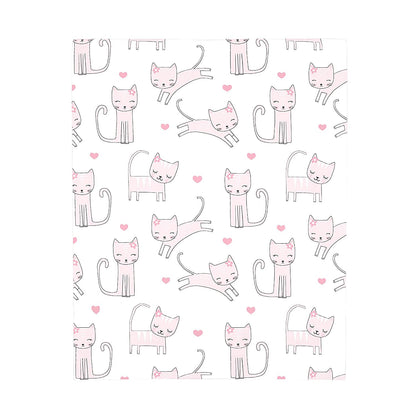 NoJo Purrdy Kitty Cat Fitted Mini Crib Sheet, Pink, White , 38x5x24 Inch