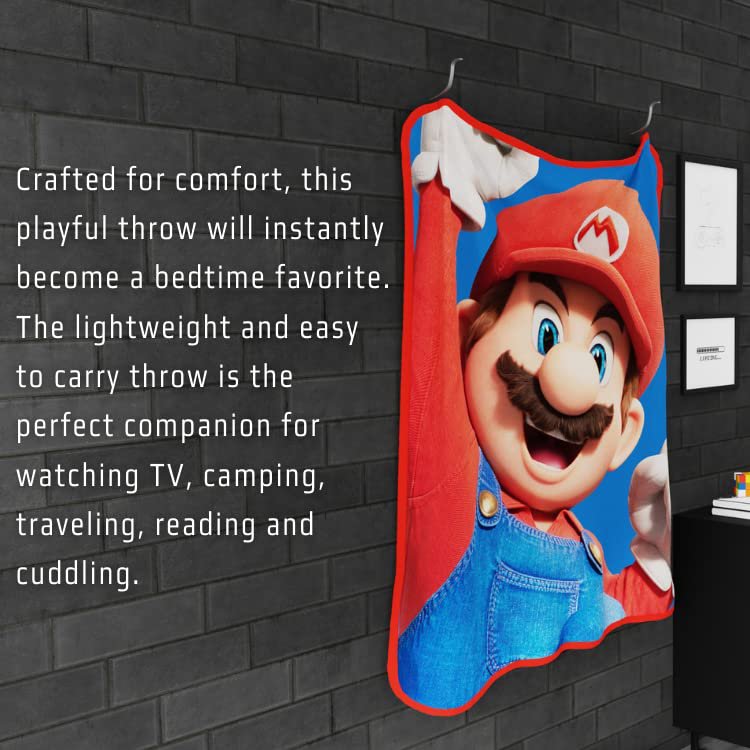 Super Mario Bros. Movie Micro Raschel Throw Blanket, 46 in x 60 in