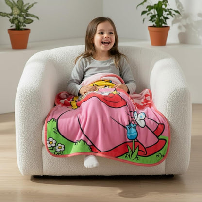 Franco Super Mario Girl Princess Peach Plush Throw Blanket, 46 in x 60 in