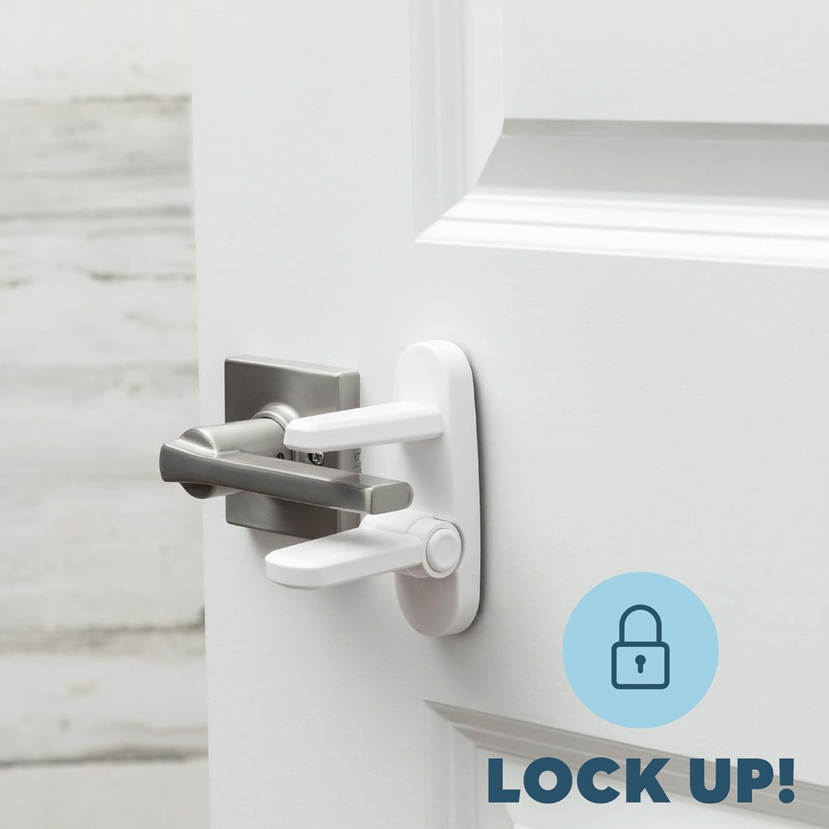 Todays Kids Childproof Door Lever Lock - Easy Install Child Proof Door Lock, Secure 2 Button Design - ABS Material Door Locks for Kids Safety, One Hand Operation Child Safety Locks for Doors