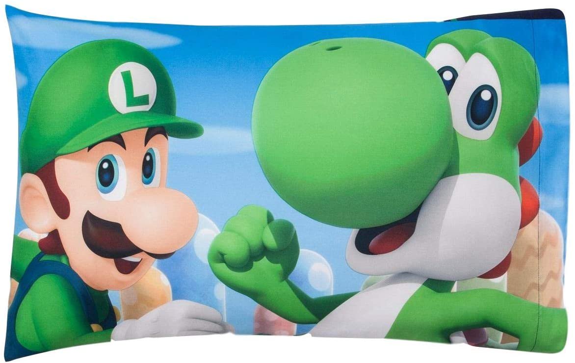 Mario Kingdom Kids Boys Pillowcase Microfiber Cotton Standard Size