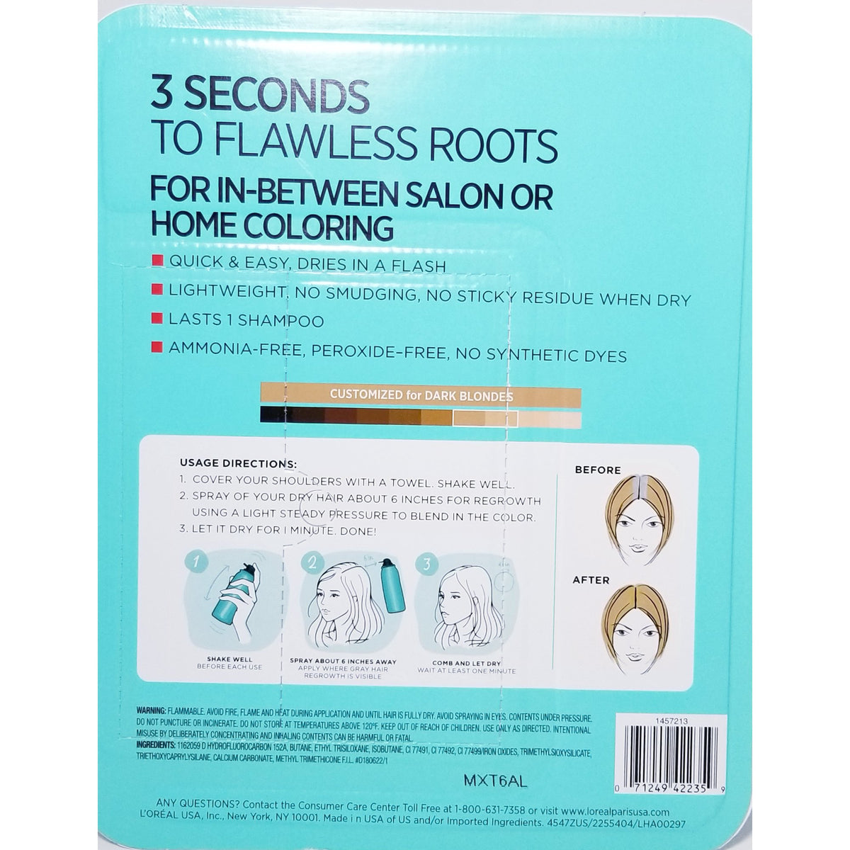 L'Oreal Magic Root Cover Up Dark Blonde, 2 Ounce Pack Of 3