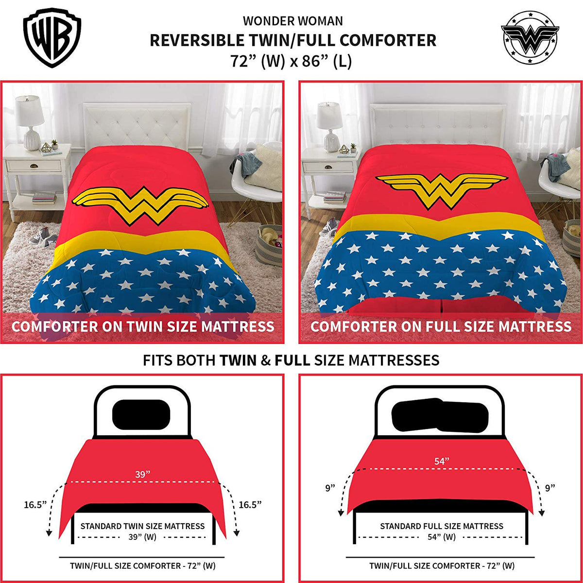 Warner Bros. I Am Wonder Woman Comforter, Twin/Full