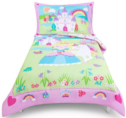 Todays Kids Monster Trucks Toddler Bedding Set for Boys - 4-Piece Toddler Bed Comforter Sets for Boys, Reversible Comforter & Pillowcase, Flat Sheet, Fitted Sheet, Breathable & Super Soft Microfiber