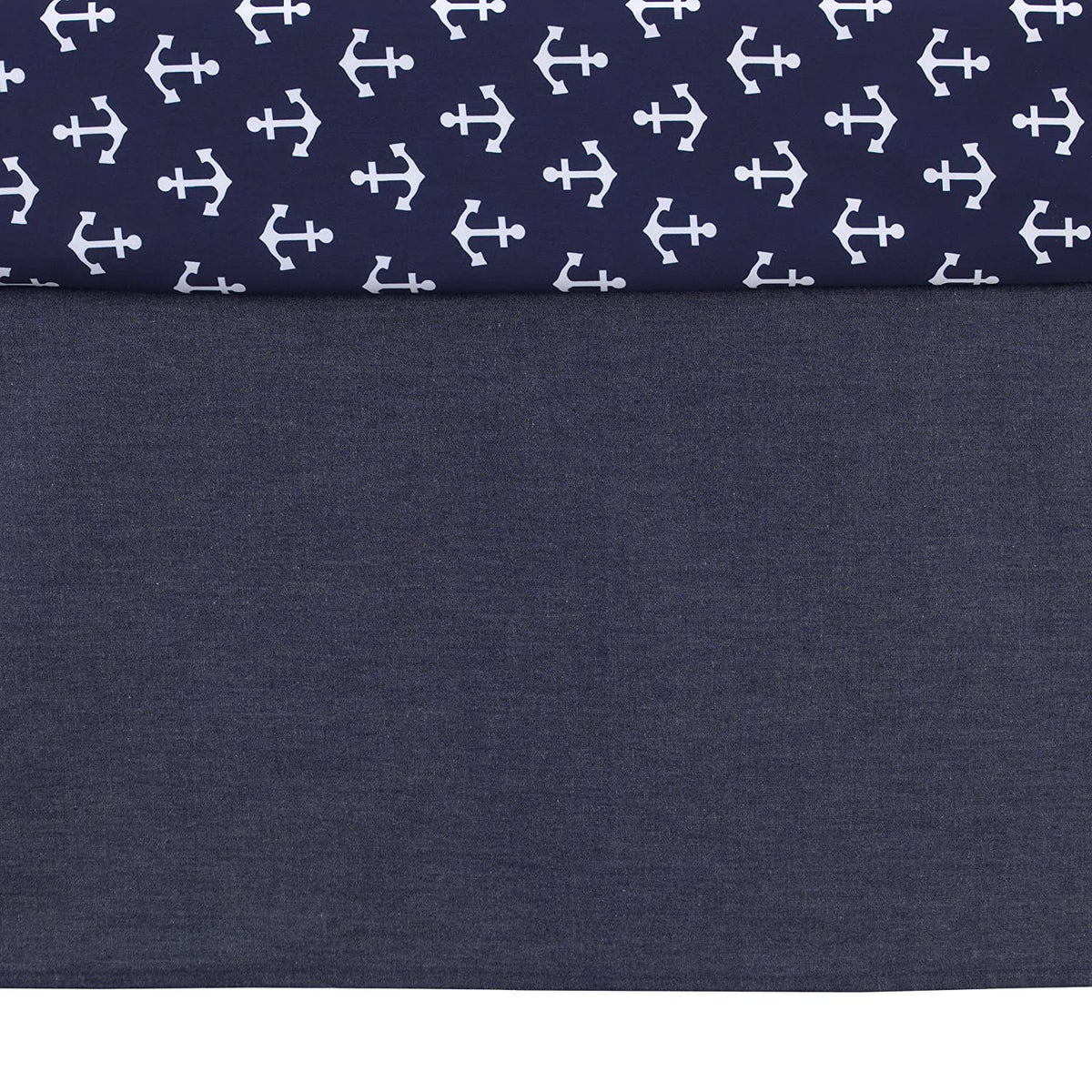 NoJo Indigo Denim/Chambray Crib Skirt/Dust Ruffle, Indigo