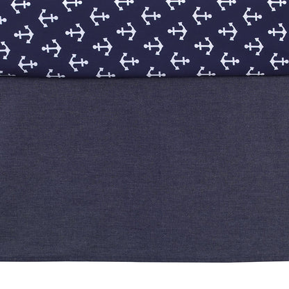 NoJo Indigo Denim/Chambray Crib Skirt/Dust Ruffle, Indigo