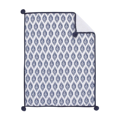 NoJo Indigo Hues Blue and White Elephant 4 Piece Nursery Crib Bedding Set
