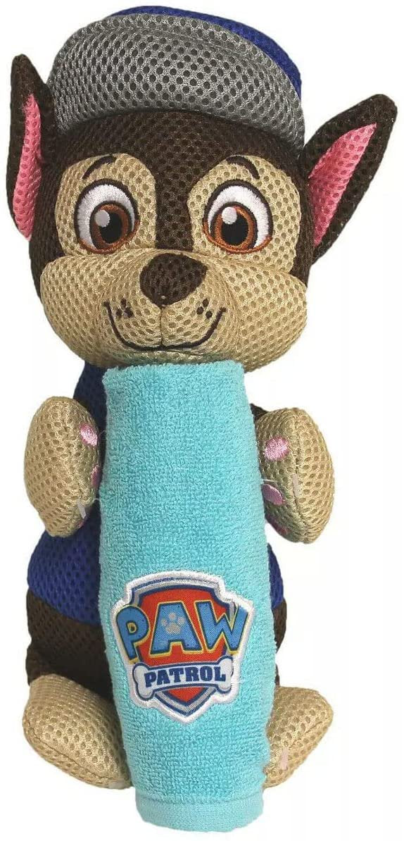 Paw Patrol Chase 2 Piece Kids Bath Set Mesh Hugger & Washcloth
