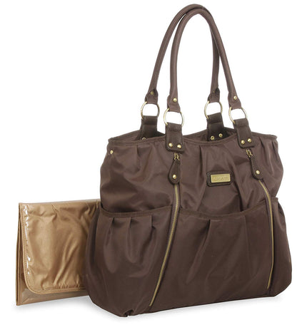 Carter's Zip Front Fashion Tote Diaper Bag (Brown)