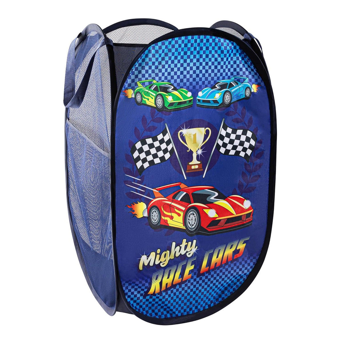 Todays Kids Collapsible Mesh Pop-Up Laundry Hamper - Foldable Laundry Basket with Breathable Mesh, Reinforced Handles and Side Pocket
