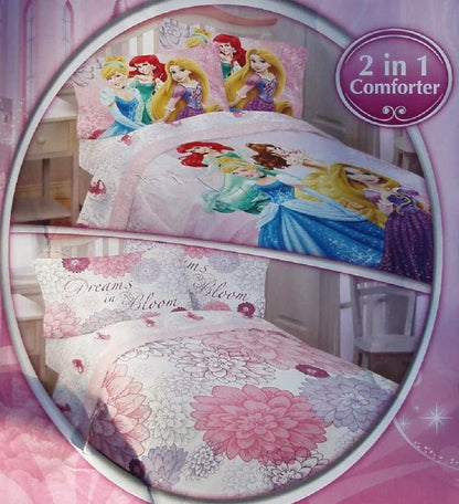 Disney Princess 2 in 1 Reversible FULL Comforter --76in x 86in