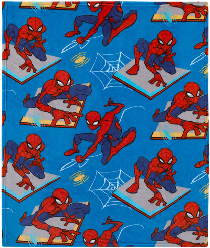 Marvel Spiderman Toddler Blanket - 40” X 50” - Super Soft, Plush, Warm and Comfortable