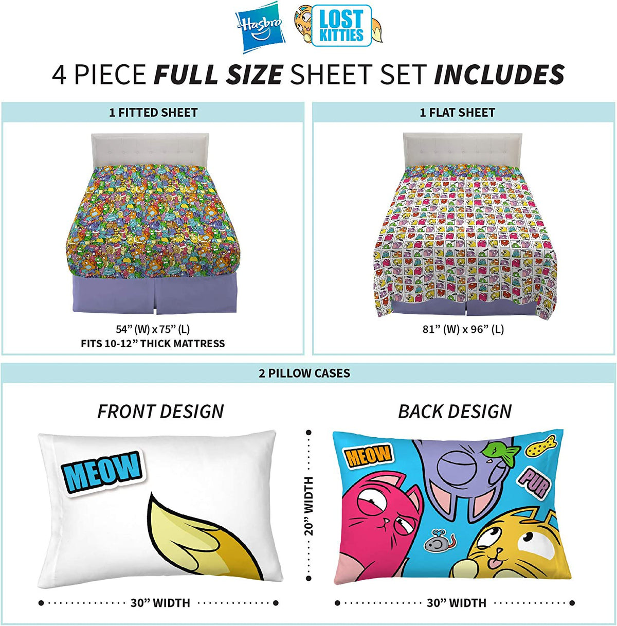 Franco Kids Bedding Hasbro Lost Kitties Full Sheet Set