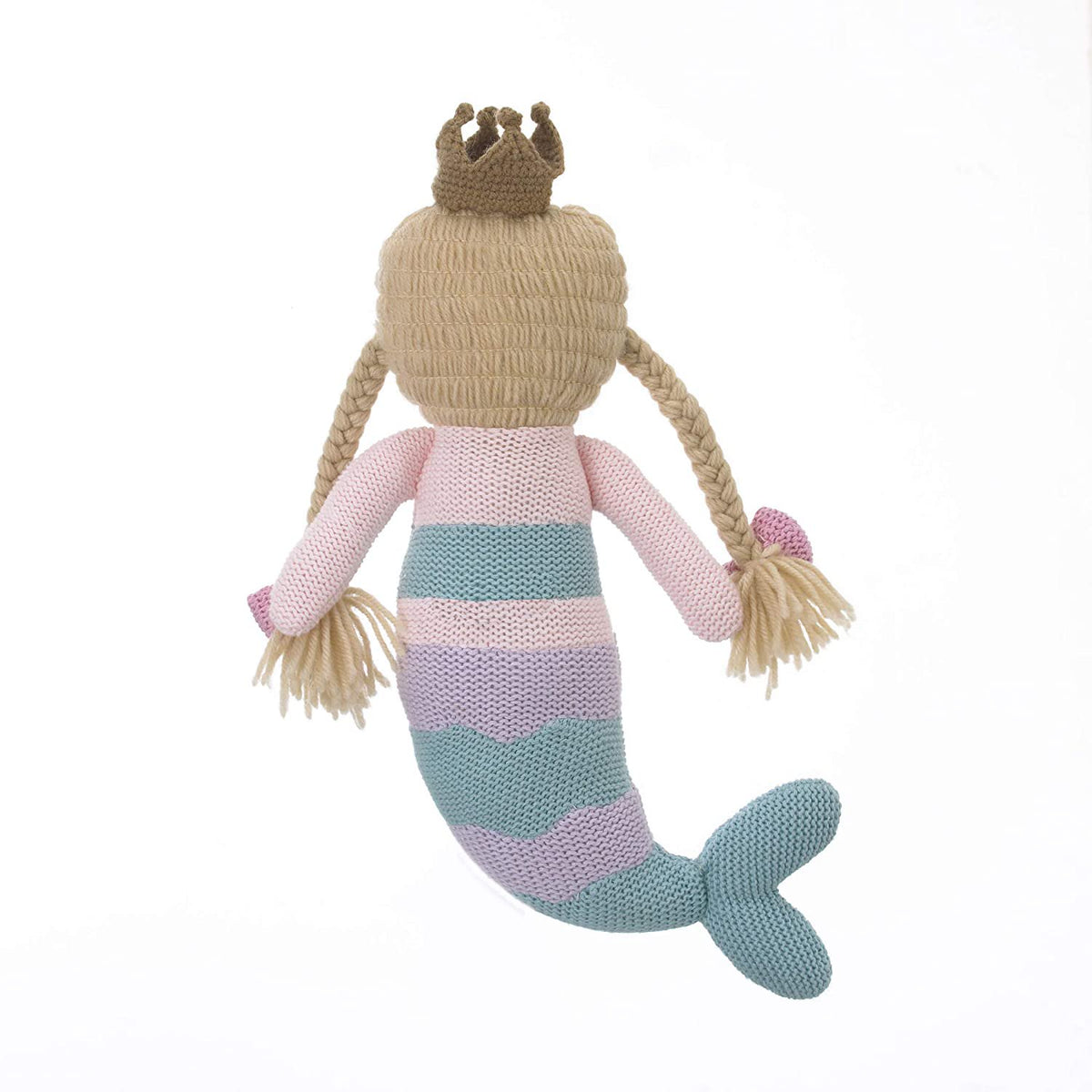 Cuddle Me Mermaid 100% Cotton Knitted Plush Toy, Cassidy, Aqua/Lavender