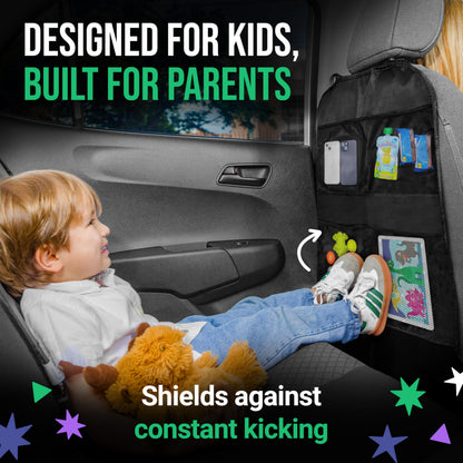 Todays Kids 2 Pack Kick Mats Back Seat Protector - Backseat Car Organizer for Kids, Car Storage Organizer, Back Seat Cars Organizers, Cars Organizers Backs Seats, Travel Accessories