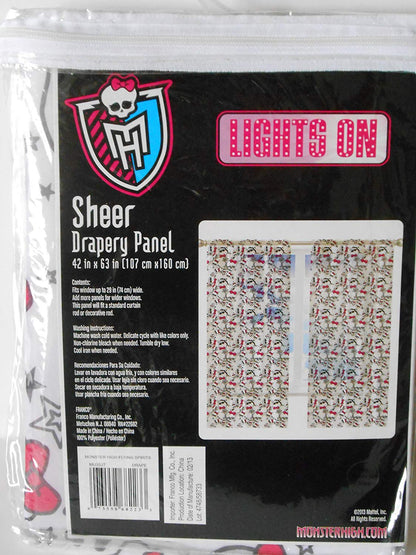 Monster High Sheer Window Panel Drape - 42x63