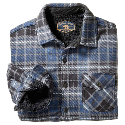 Freedom Foundry Men's Plaid Fleece Jackets Super Plush Sherpa Lined Jacket Shirt