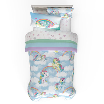 Franco Collectibles My Little Pony Classic Retro Unicorn Rainbow 5-Pc Twin Comforter and Sheet Set with Sham
