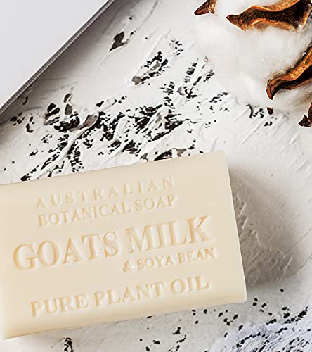 Australian Botanical Soap Bars , Goat's Milk with Soya Bean Oil Pure Plant Oil Soap, 6.8 oz. 193g Bars - 8 Count
