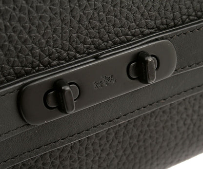 Coach Pebble Leather Swagger Wallet in Black