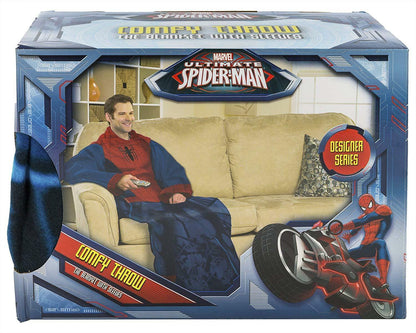 Marvel's Spider-Man, "Spider Up" Adult Comfy Throw Blanket w Sleeves, 48" x 71"