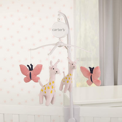 Carter's Pretty Pink Giraffes Coral Butterflies Musical Mobile